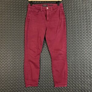 Jen7 Petite Legging Ankle Red Burgundy Skinny Denim Jeans Women's Size 4‎